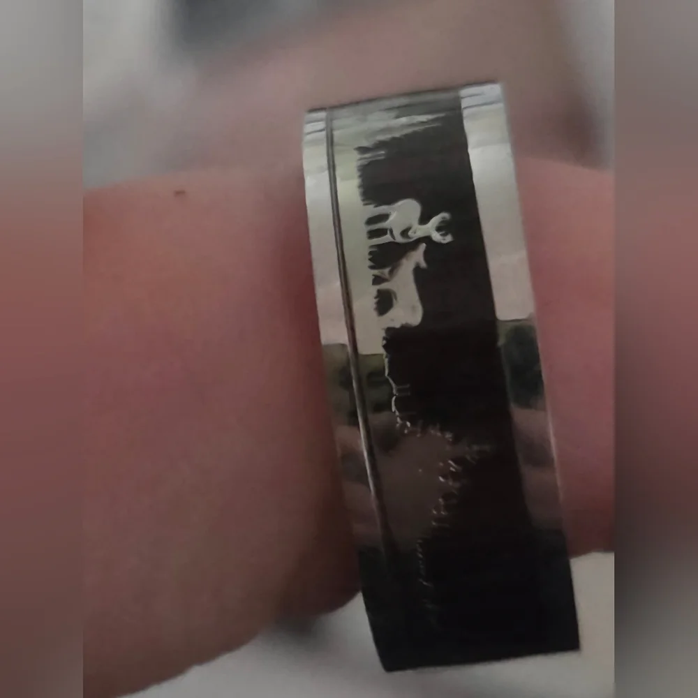 Men's Black and Silver Ring - Picture 5 of 6